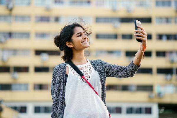 Indian traveller taking a selfie